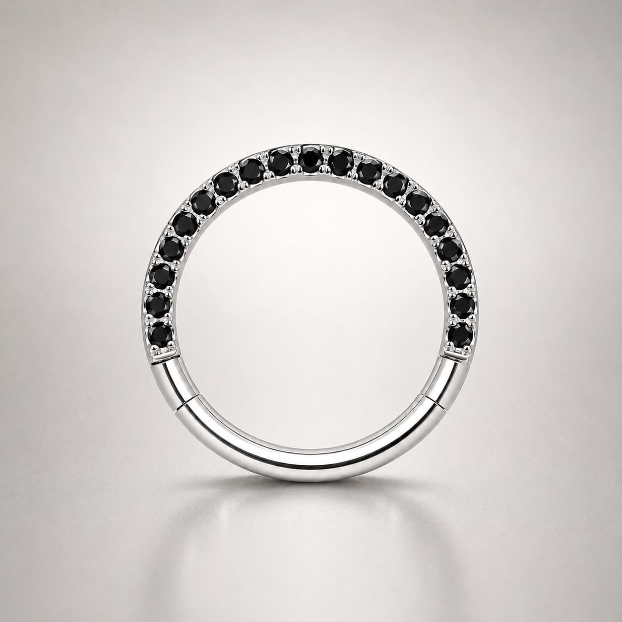 Titanium Pavé CZ Septum Clicker detail 5