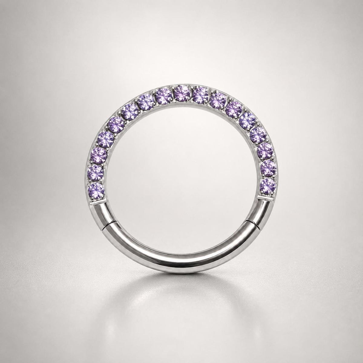 Titanium Pavé CZ Septum Clicker detail 6