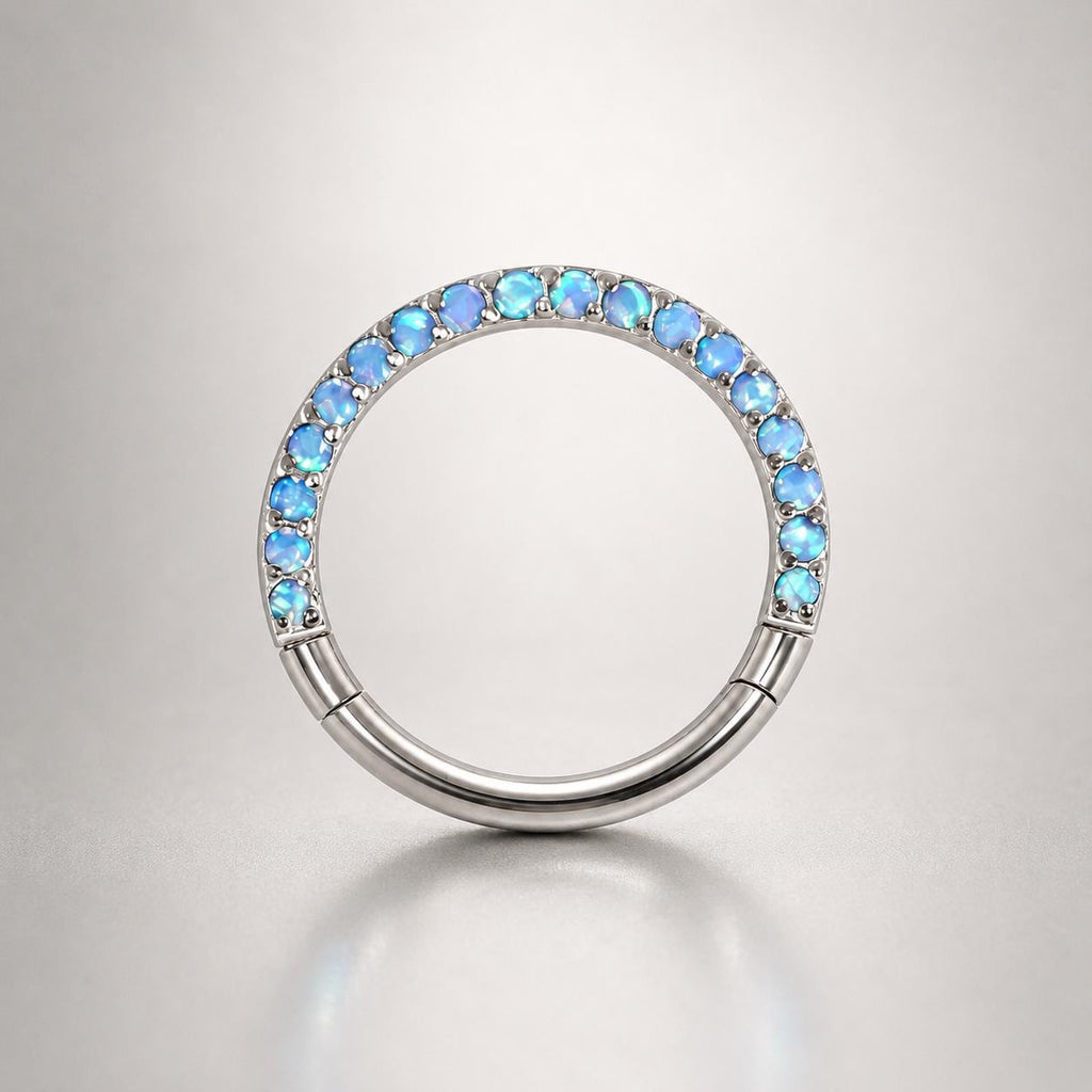 Titanium Pavé CZ Septum Clicker detail 7