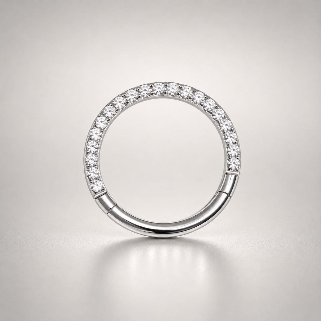 Titanium Pavé CZ Septum Clicker detail 8