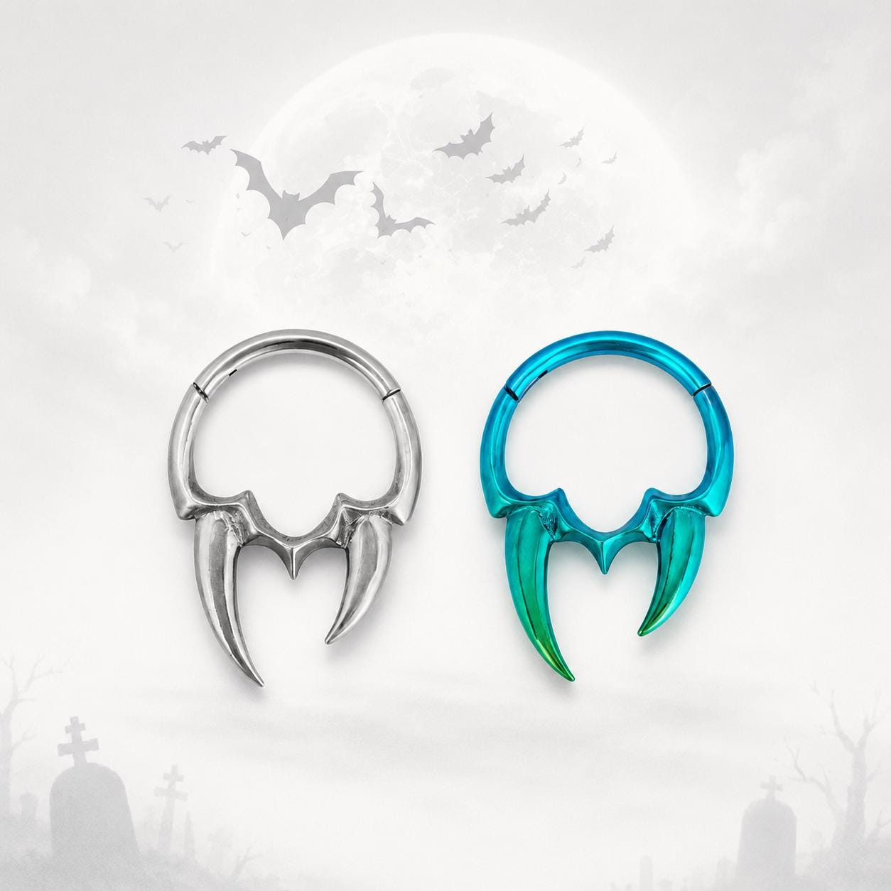 Titanium Double Fang Septum Clicker detail 2