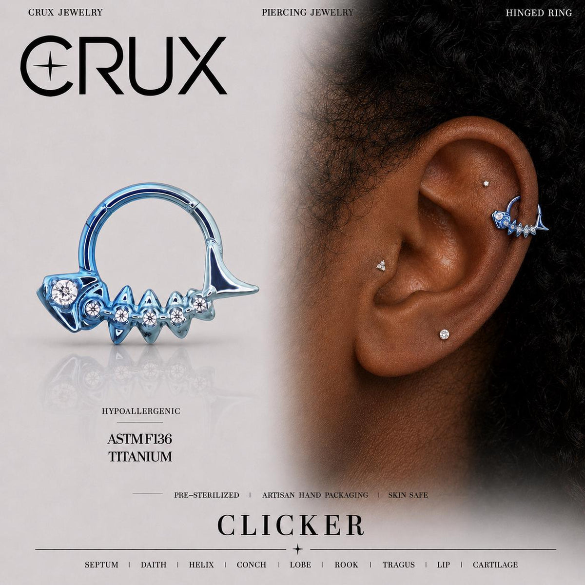 Titanium Fishbone Septum Clicker