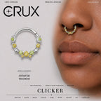 Titanium Starry CZ Septum Clicker