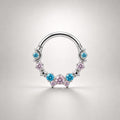 Titanium Starry CZ Septum Clicker detail 8