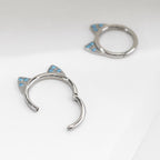 Titanium Crystal Cat Ear Septum Clicker detail 5