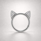 Titanium Crystal Cat Ear Septum Clicker detail 7