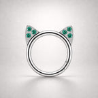 Titanium Crystal Cat Ear Septum Clicker detail 9