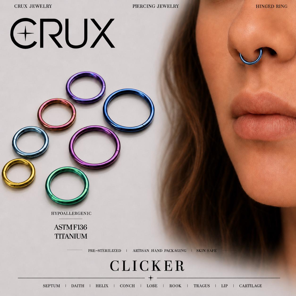 Titanium Double Hoop Septum Clicker