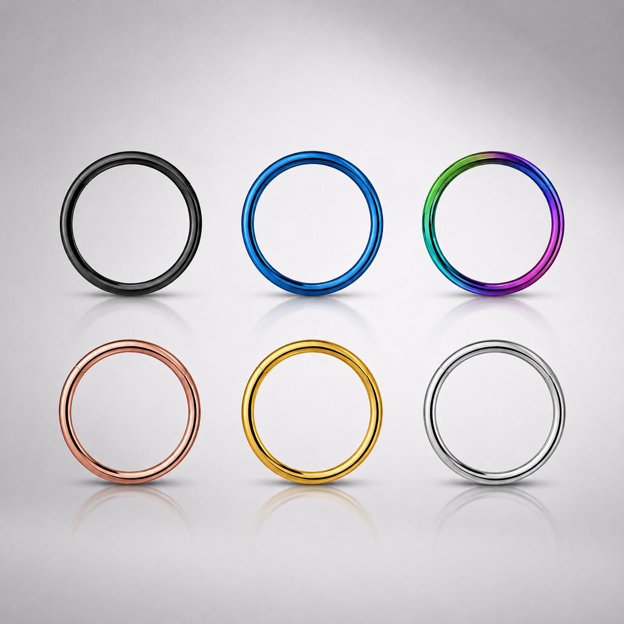 Titanium Double Hoop Septum Clicker detail 4