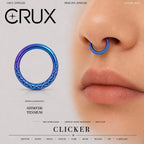 Titanium Iridescent Faceted Septum Clicker