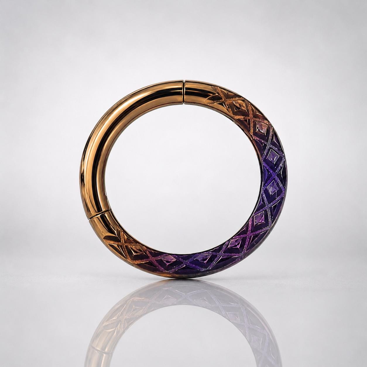 Titanium Iridescent Faceted Septum Clicker detail 5
