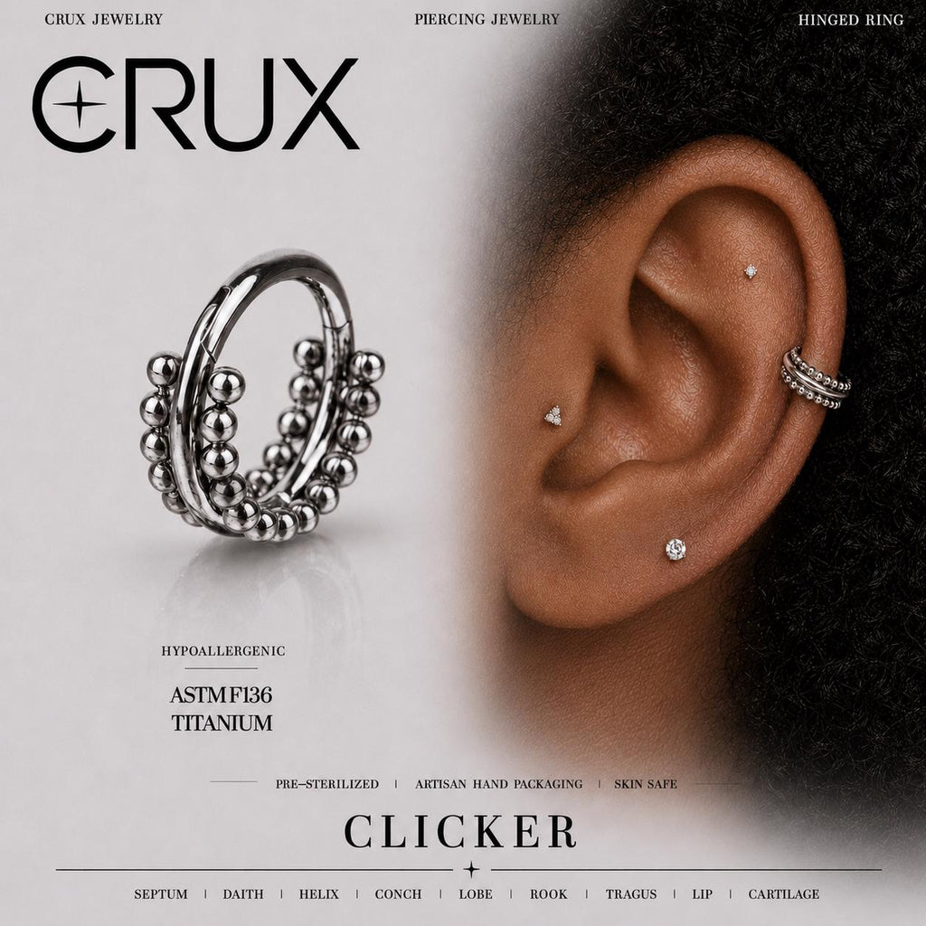 Titanium Double Hoop Beaded Septum Clicker