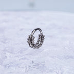 Titanium Double Hoop Beaded Septum Clicker detail 6