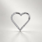 Titanium CZ Heart Septum Clicker detail 10