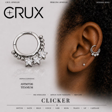 Titan-Septum-Clicker mit drei Sternen