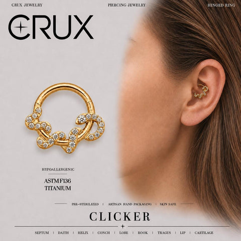 Clicker de septum en titane avec zircone cubique