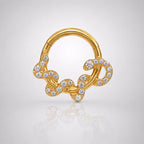 Titanium Snake CZ Septum Clicker detail 8