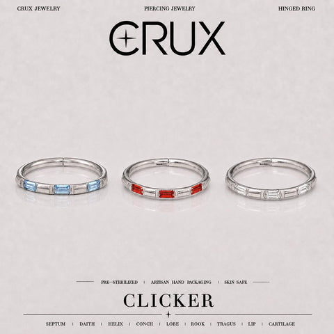 Titan-Septum-Clicker mit Zirkonia im Baguette-Schliff