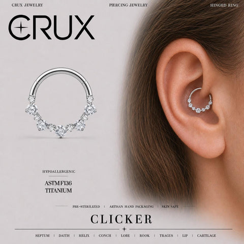 Anneau de septum clicker en titane avec oxydes de zirconium dégradés