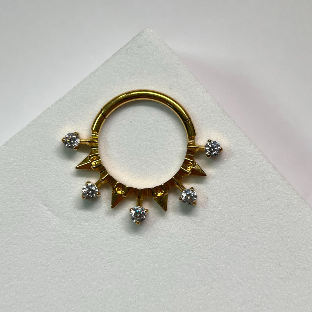 Titanium Spike CZ Septum Clicker detail 5