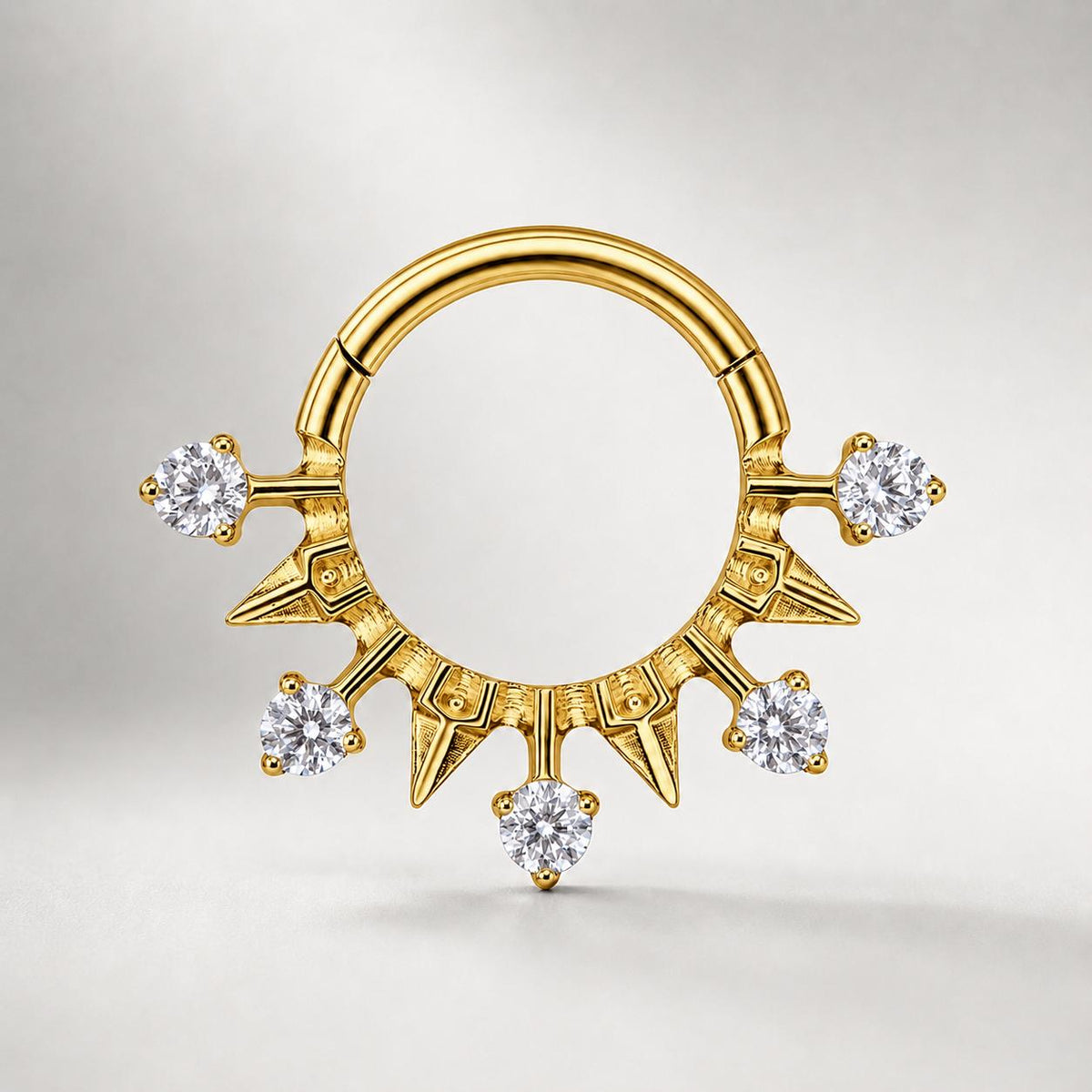 Titanium Spike CZ Septum Clicker detail 7