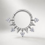Titanium Spike CZ Septum Clicker detail 8