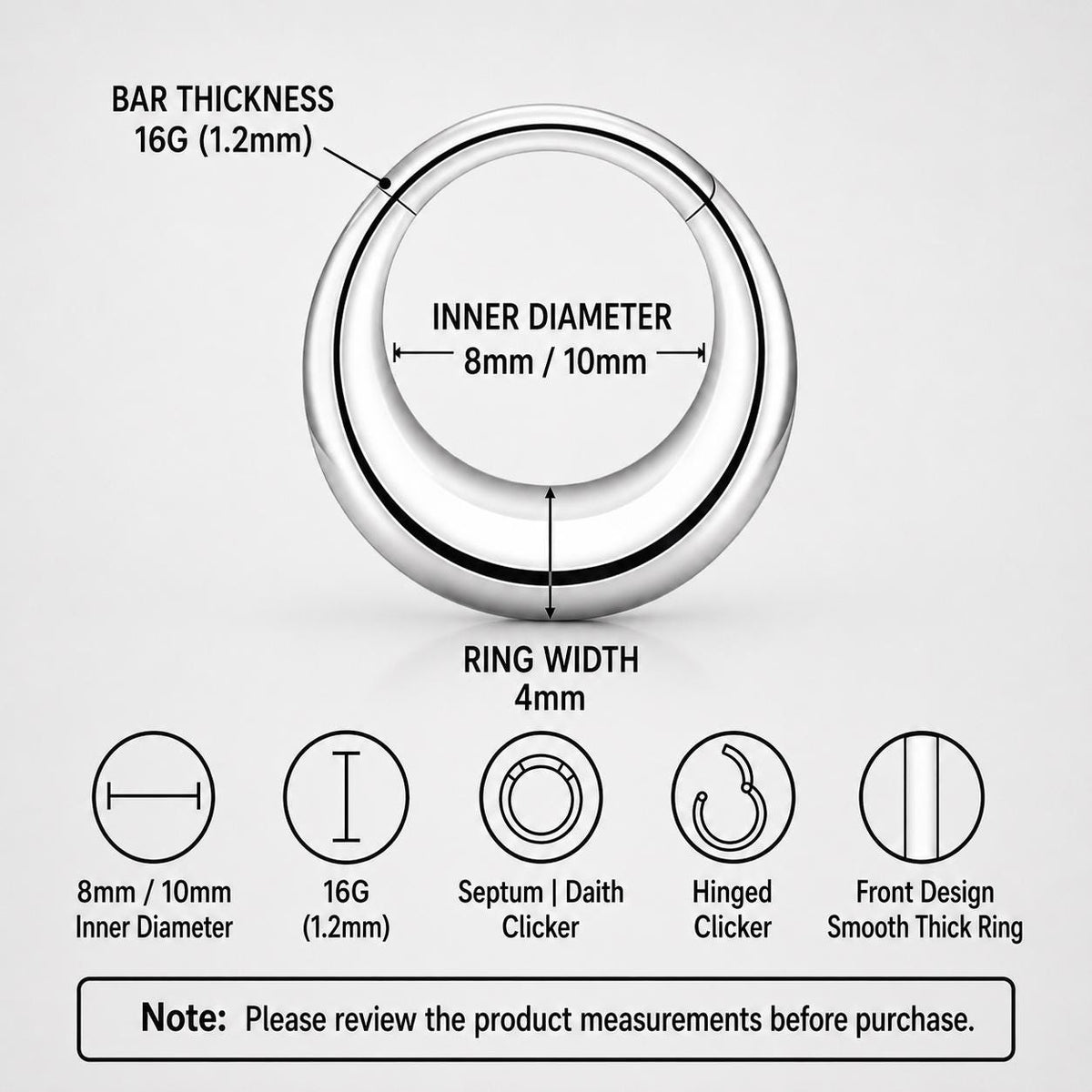 Titanium Crescent Septum Clicker detail 13