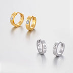 Sterling Silver Teardrop CZ Hoop Earrings detail 5