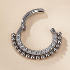 Titanium Beaded CZ Septum Clicker detail 7