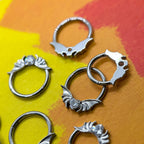 Titanium Bat Wing Heart Septum Clicker detail 6