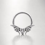 Titanium Bat Wing Heart Septum Clicker detail 7