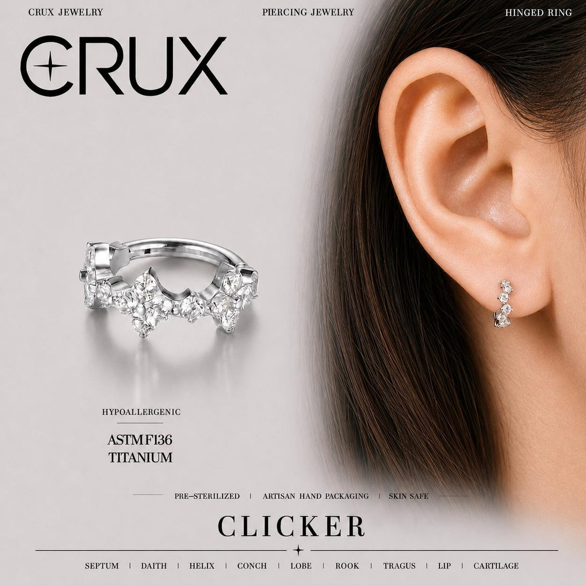 Titanium Moon Star Septum Clicker