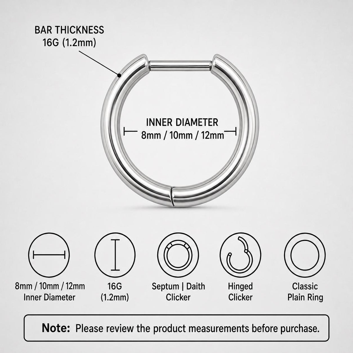 Titanium Classic Septum Clicker detail 8