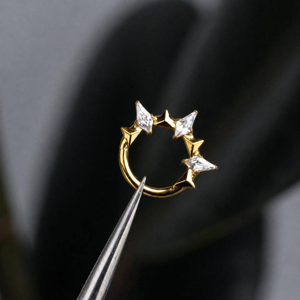 Titanium Star Septum Clicker detail 5