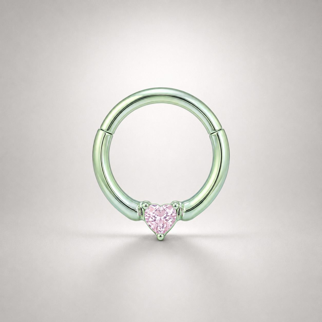 Titanium Sweetheart CZ Septum Clicker detail 9
