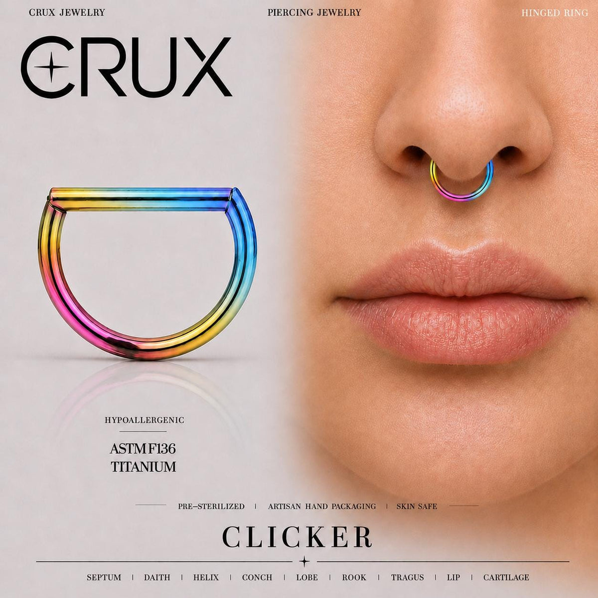 Titanium D-Shape Septum Clicker