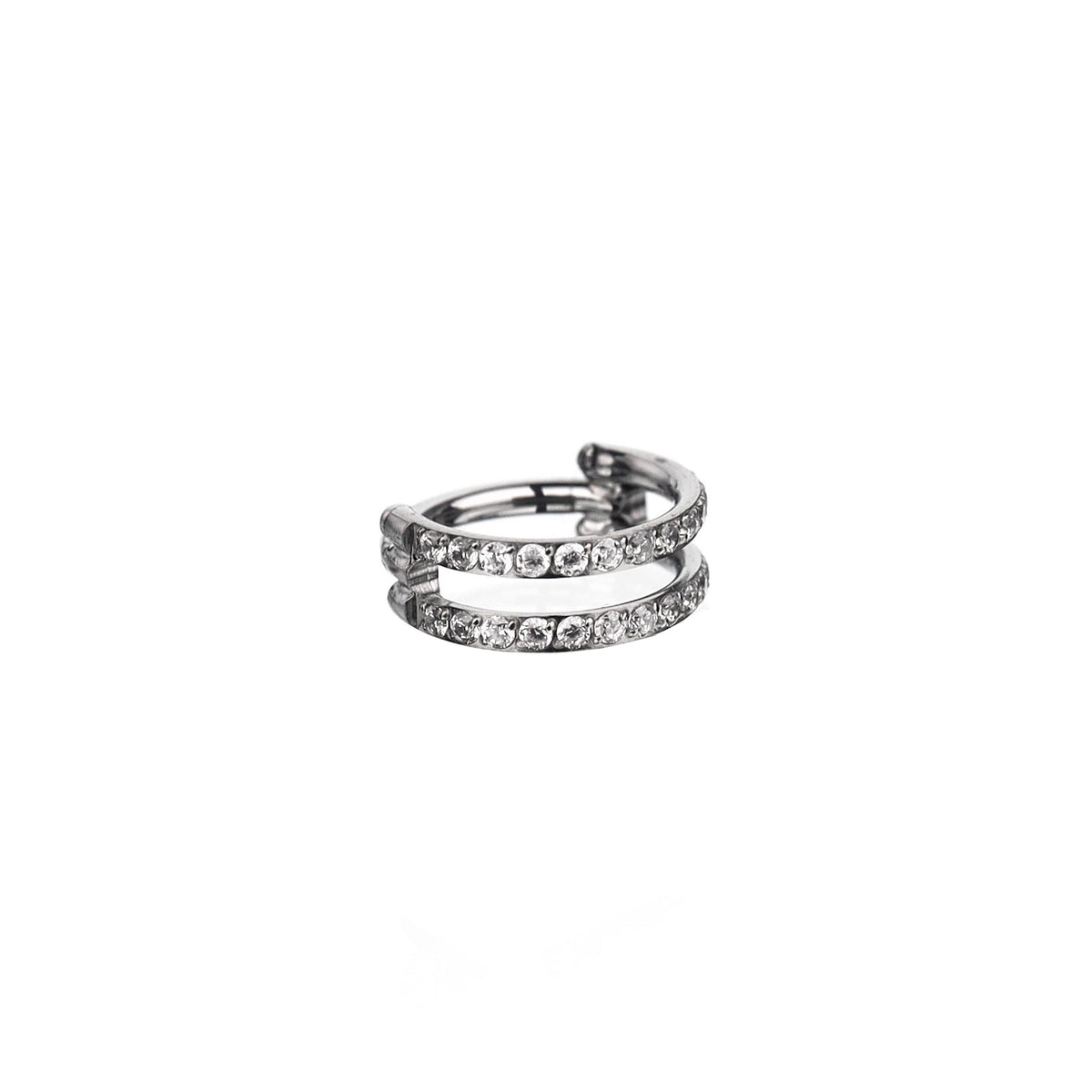 Titanium Double Row CZ Septum Clicker detail 5