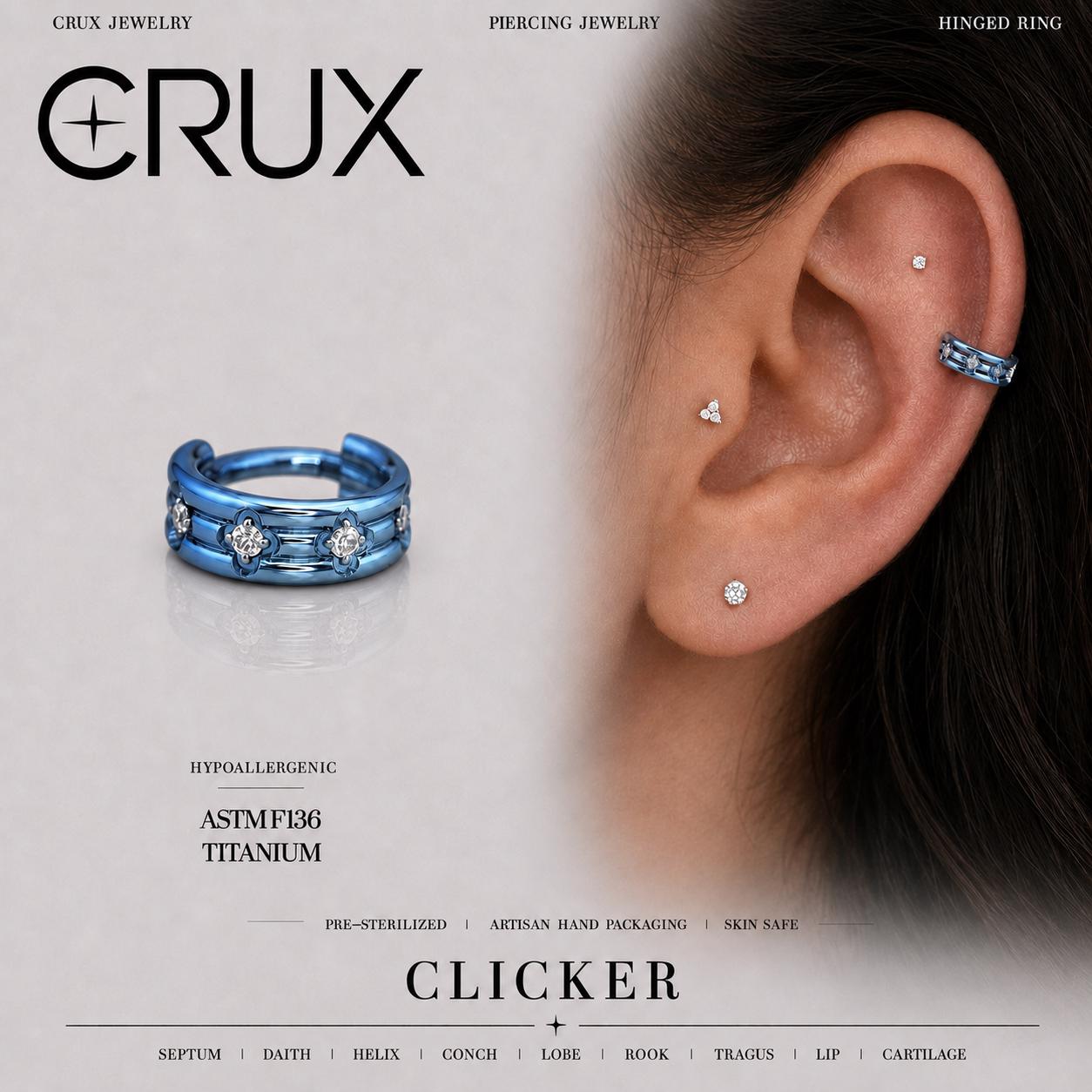 Titanium Four-Leaf Clover Septum Clicker
