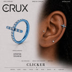 Titanium Cross CZ Septum Clicker