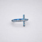 Titanium Cross CZ Septum Clicker detail 5