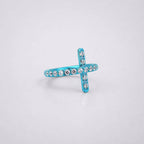 Titanium Cross CZ Septum Clicker detail 6