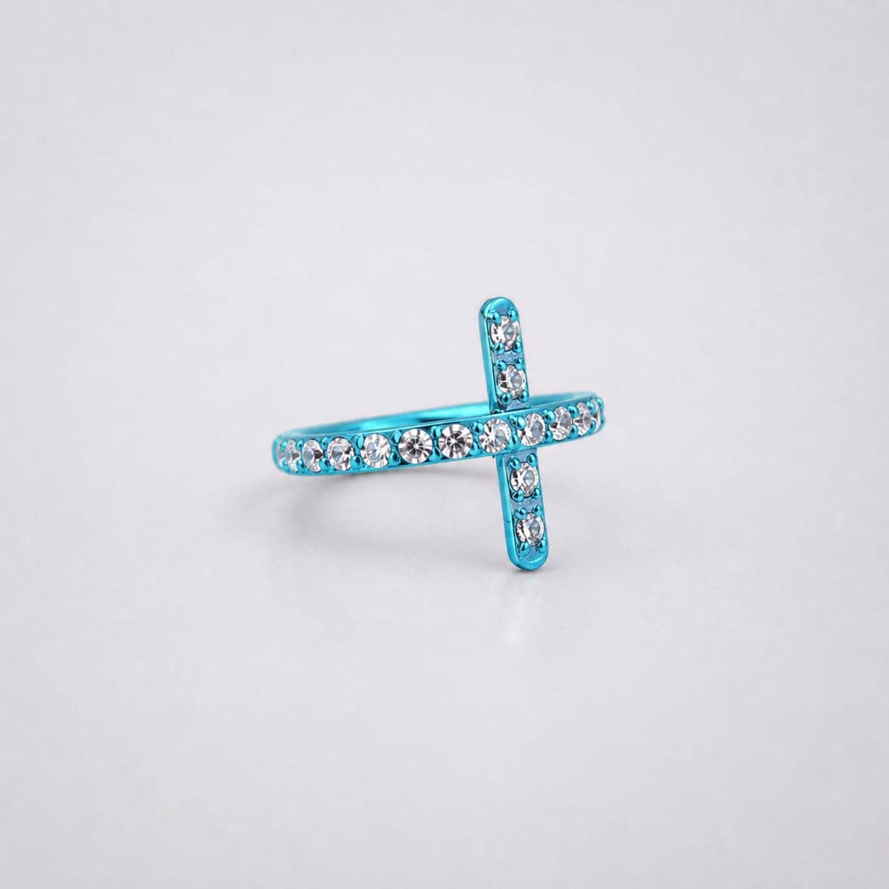 Titanium Cross CZ Septum Clicker detail 6