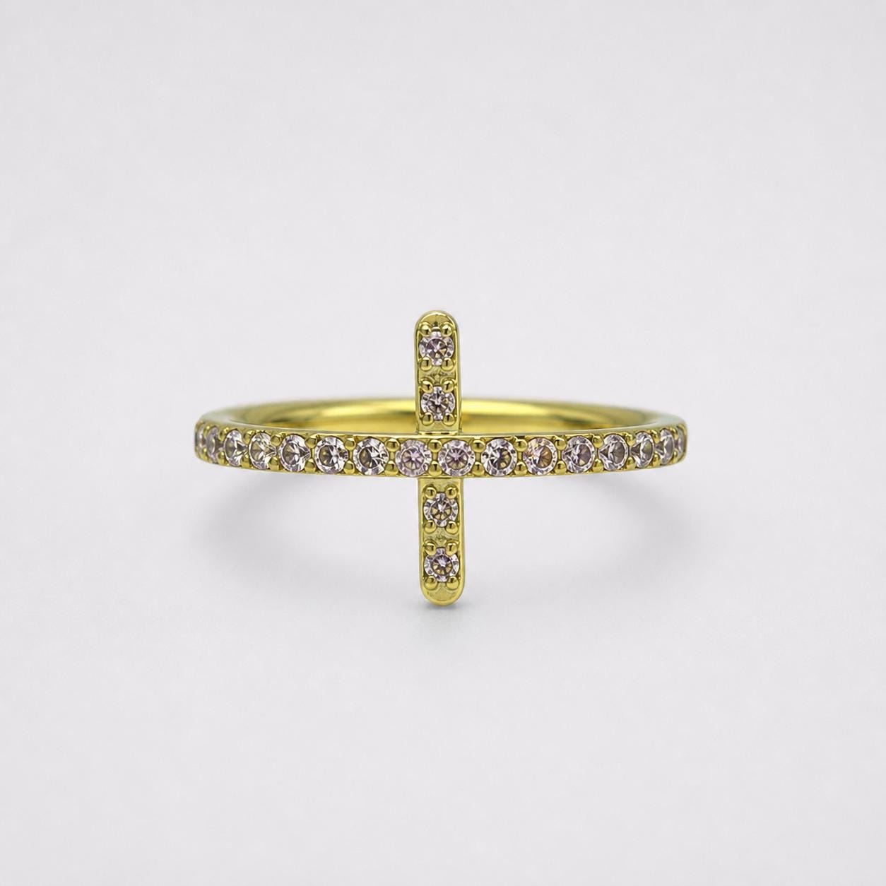 Titanium Cross CZ Septum Clicker detail 7
