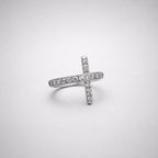 Titanium Cross CZ Septum Clicker detail 8