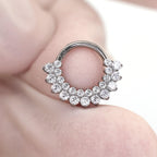Titanium Rainbow CZ Septum Clicker detail 4