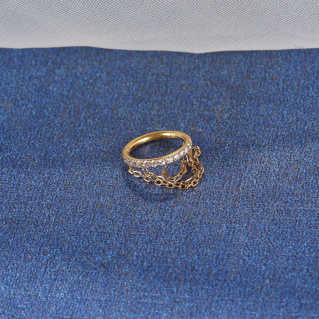 Titanium Triple Chain Septum Clicker detail 5