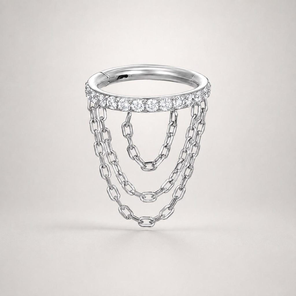Titanium Triple Chain Septum Clicker detail 8