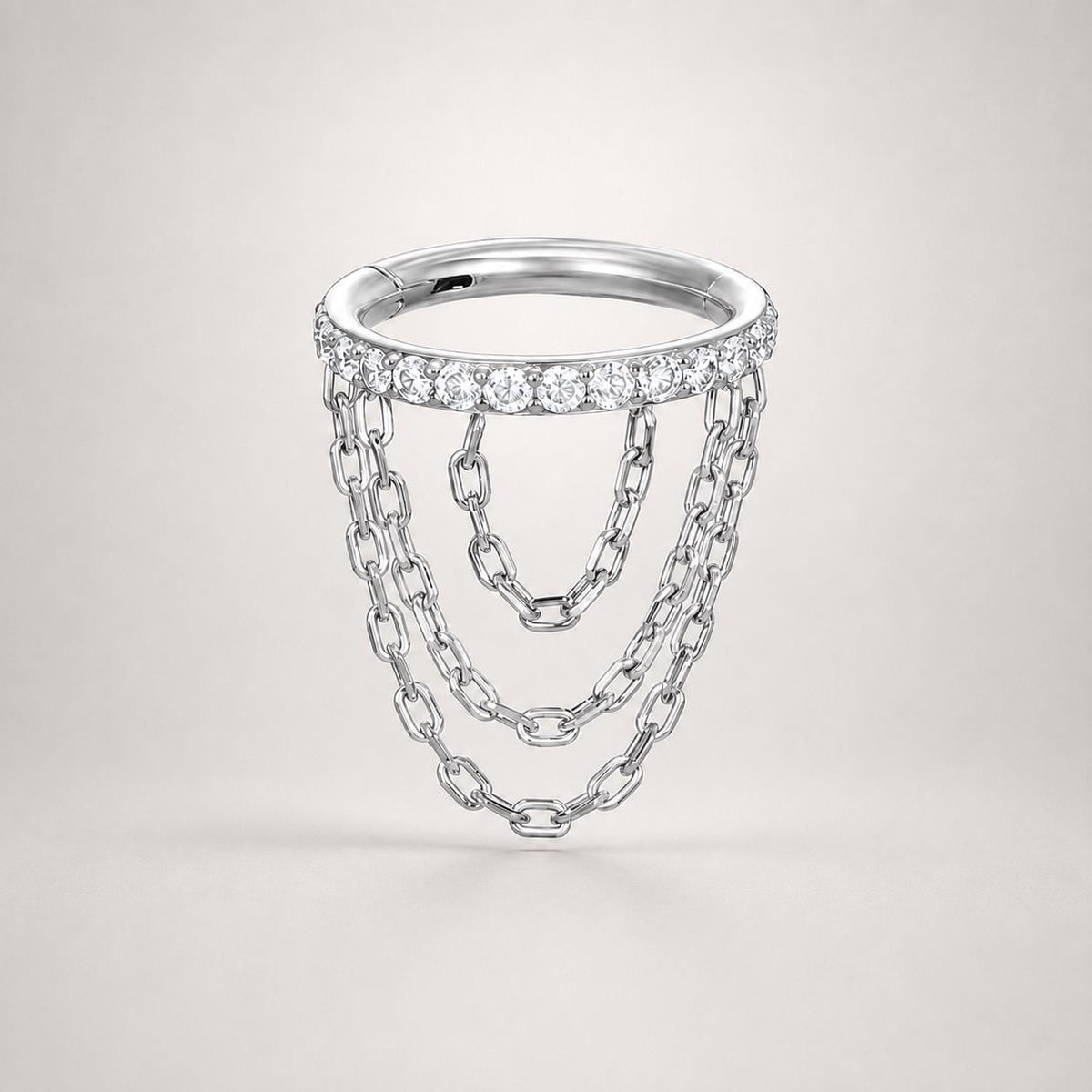 Titanium Triple Chain Septum Clicker detail 8