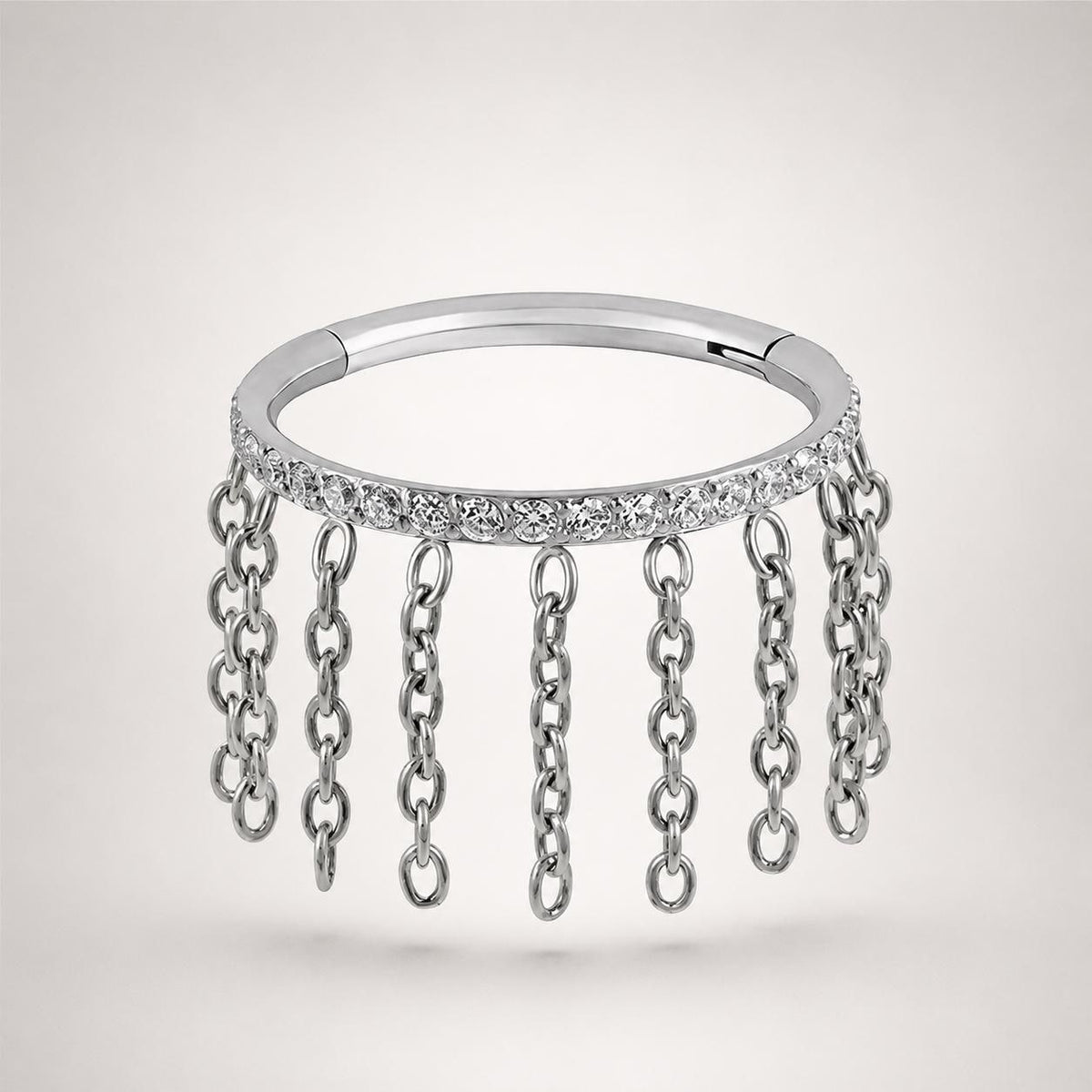 Titanium Triple Chain Septum Clicker detail 10