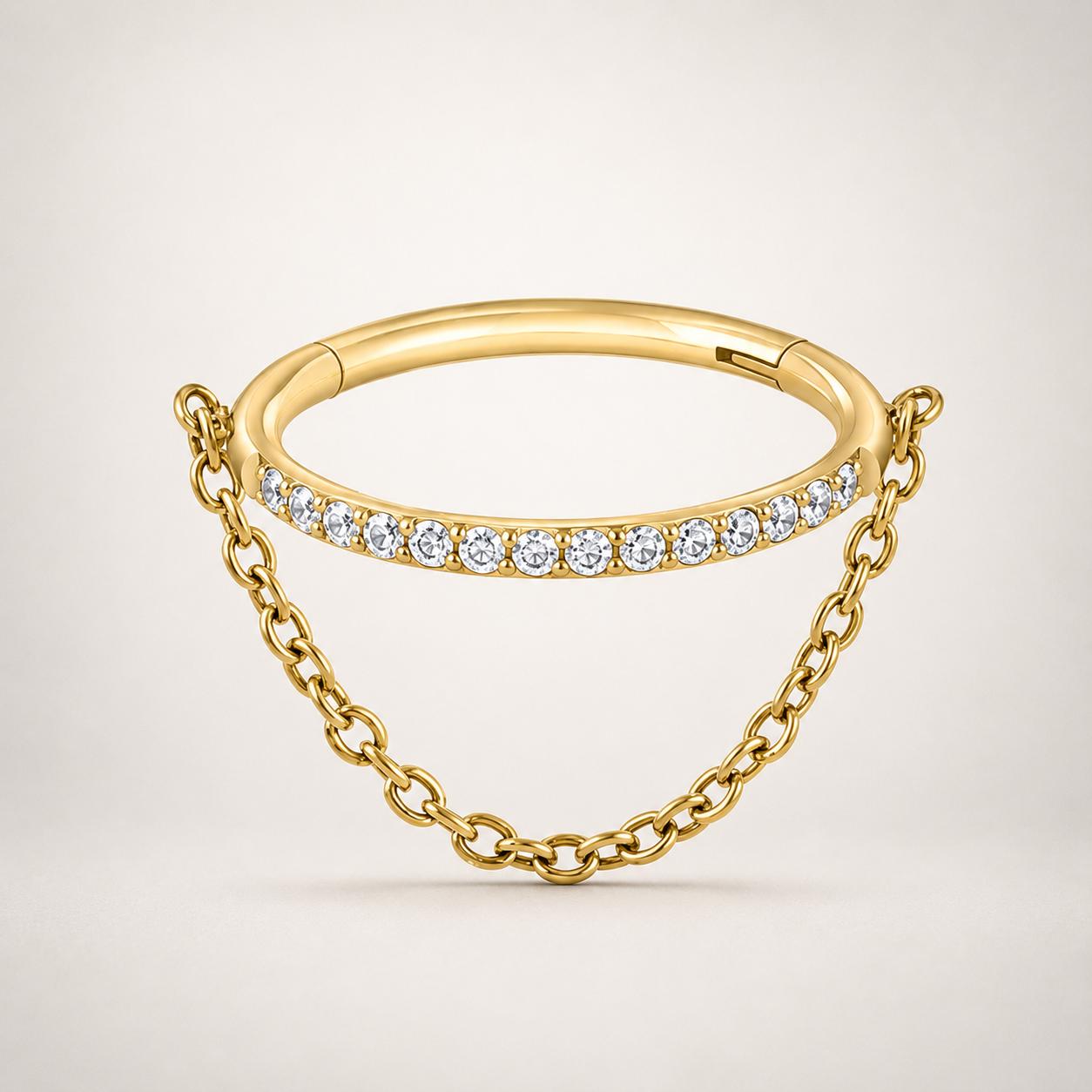 Titanium Triple Chain Septum Clicker detail 13
